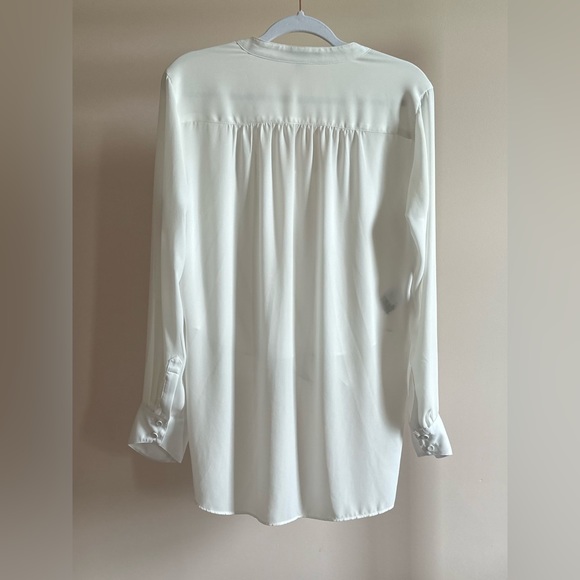BCBG Jaklyn Draped Blouse in Alabaster - Size M - Picture 6 of 11